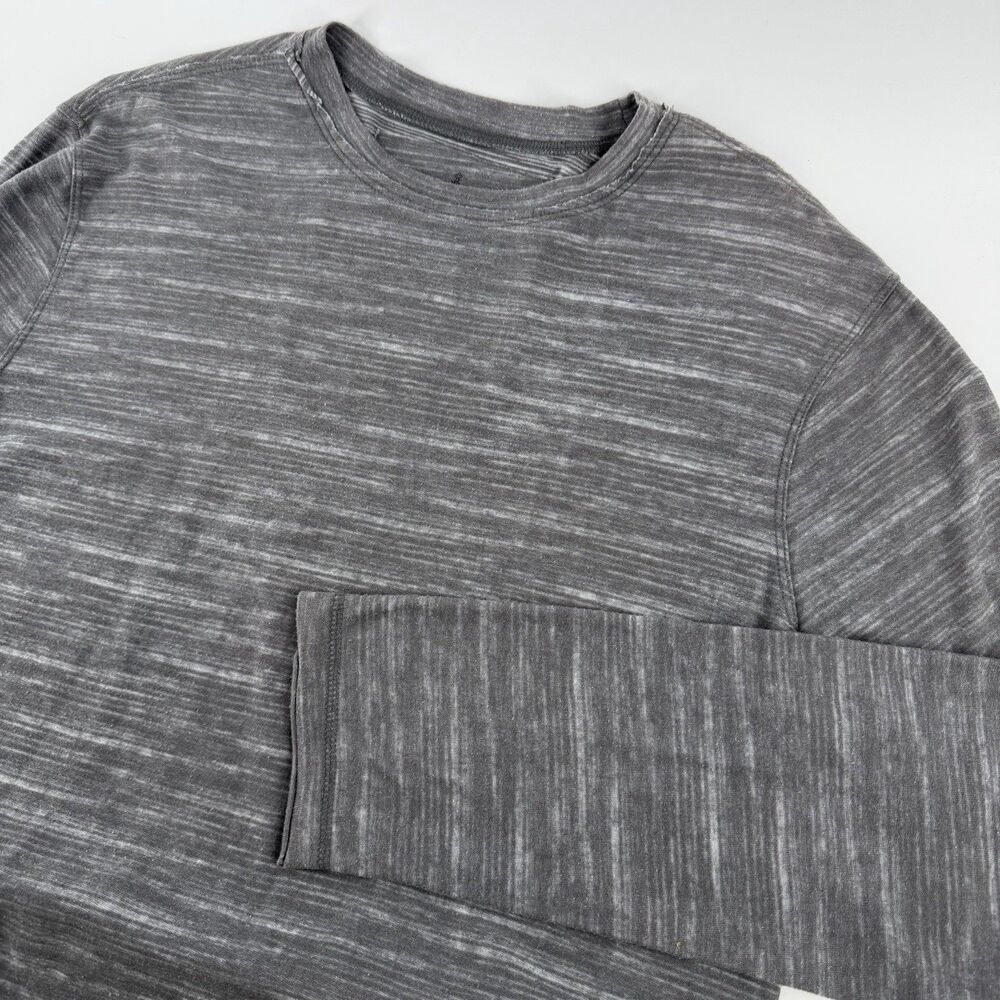 Vintage Helix Y2K Long Sleeve Shirt Men’s Large Heathered Gray Distressed Grunge